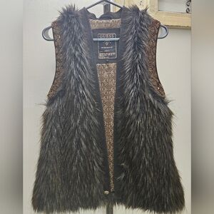 GUESS Women's Faux Fur Vest - Brown